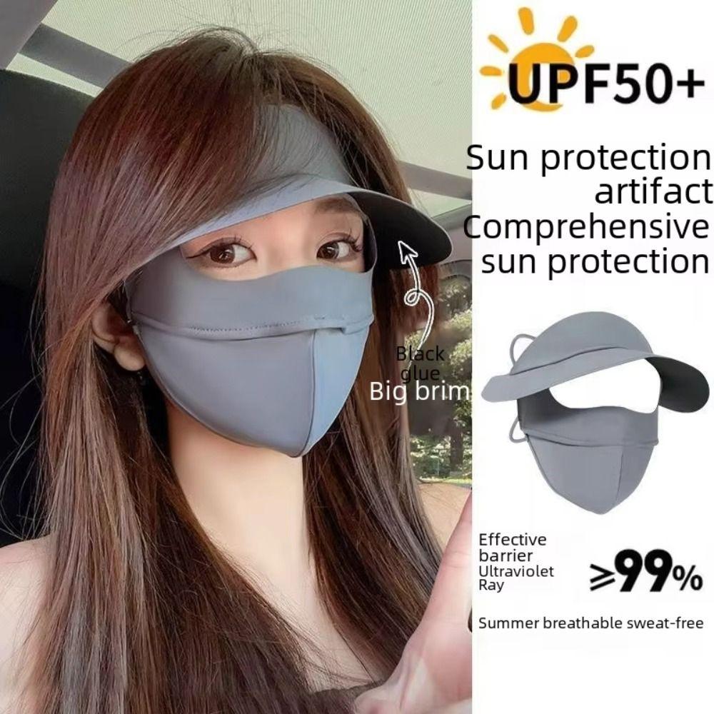 Ice Silk Anti-UV Neck Scarf Full Face Sunshade Face Mask Fashion Sun Protection Mask  Cycling