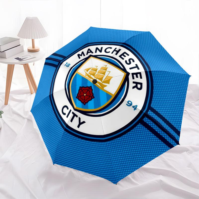 Manchester City Football Club3pattern, Automatic Folding Umbrella, Portable and Foldable Design, 8 Ribs, a Christmas or Birthday Gift.