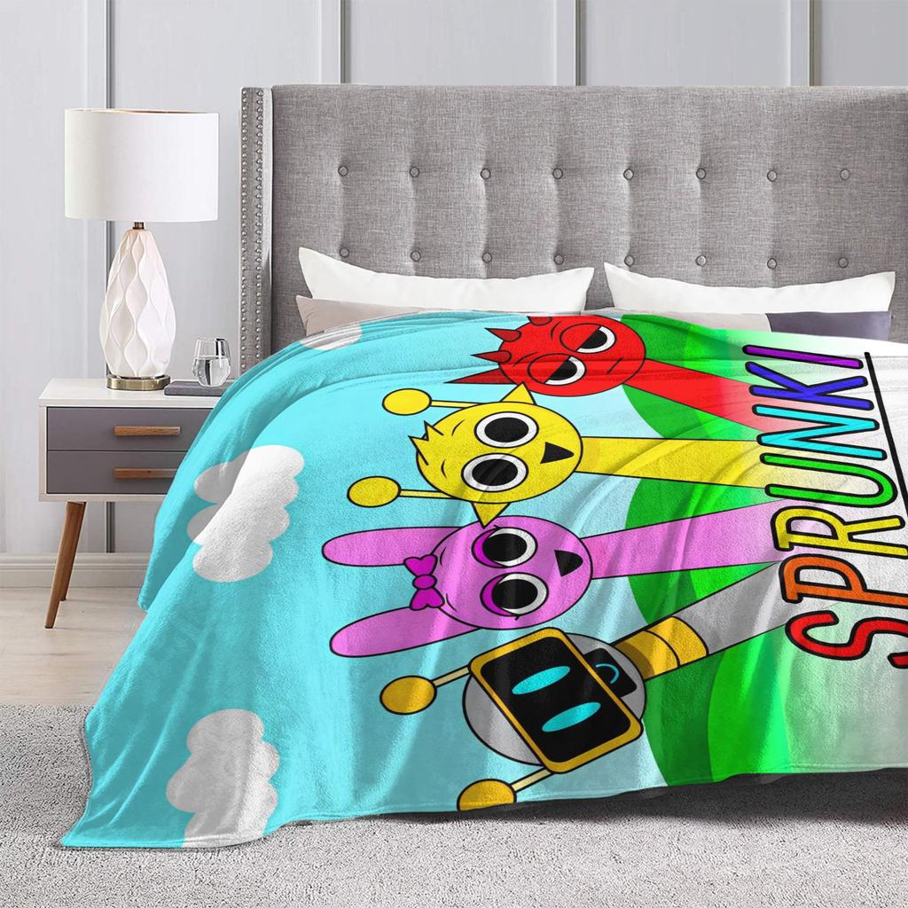 Sprunki Game Flannel Blanket Pinki Raddy Simon Funny Throw Blankets for Home 200x150cm Bedspread,