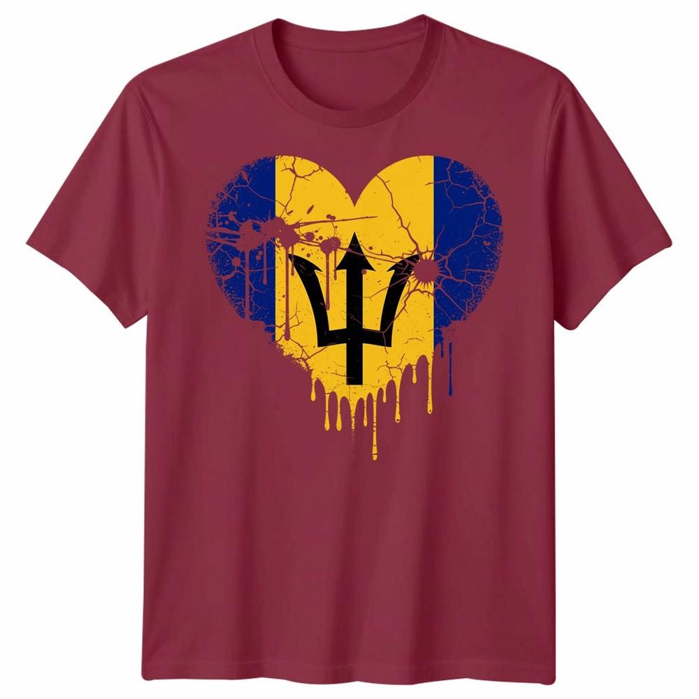 Love Barbados Flag Barbadians Day Football Unisex Cotton Tshirt Bajan Pride Gift