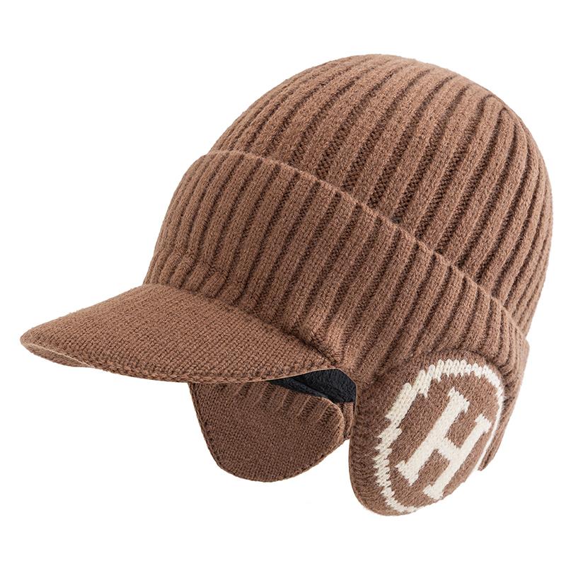 

Новая унисекс плюшевая меховая подкладка зимняя шапка с ушами модные шапки-бини для мужчин и женщин уличные сохраняющие тепло шапки 55cm-60cm верблюд