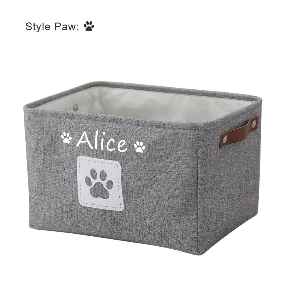 Pet Name DIY Toys Clothes Basket Custom Cat Dog Storage Box Personalised Accessories Organize Bin