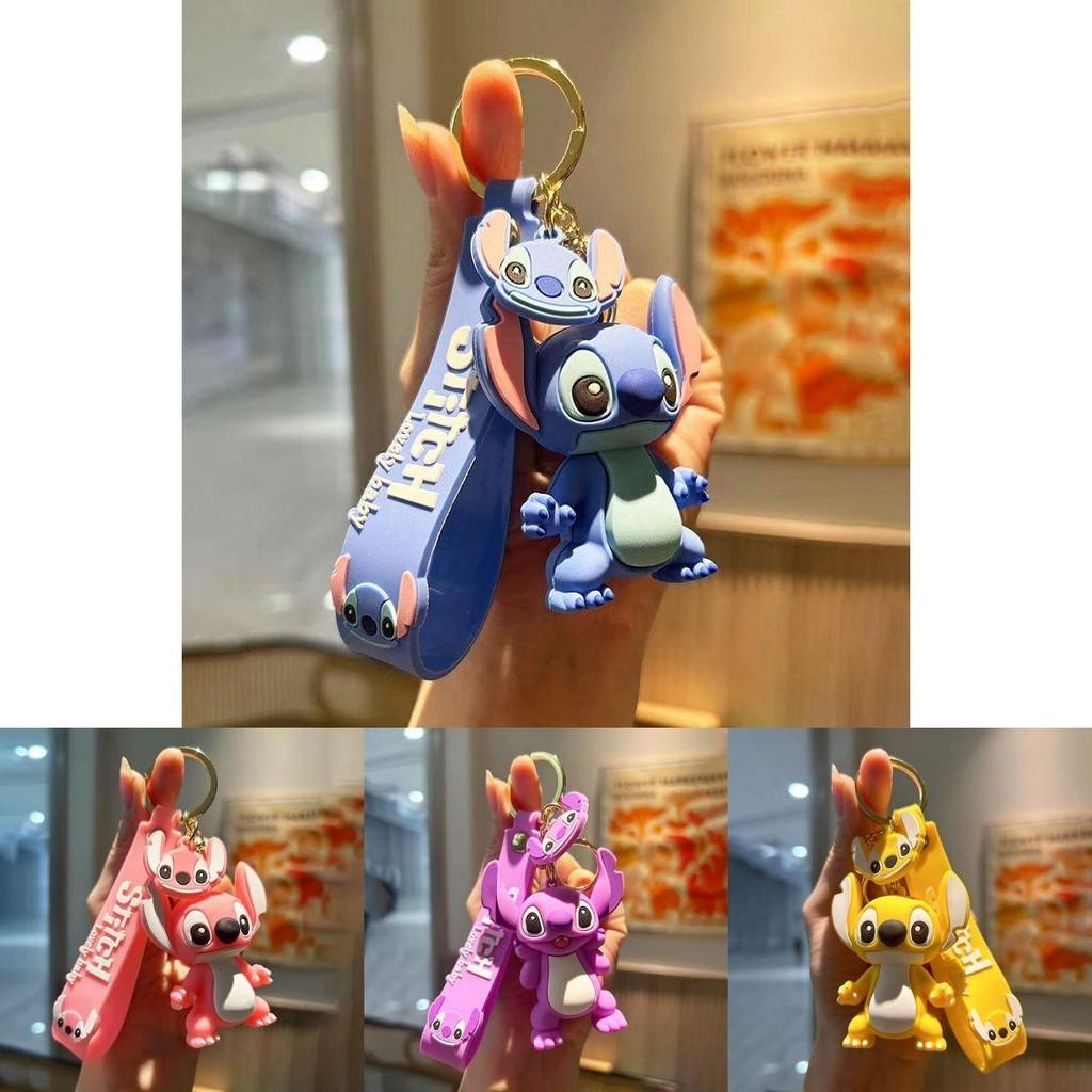 Adorable Cartoon Stitch Keychain Cute Silicone Bag Charm Creative Car Key Ring