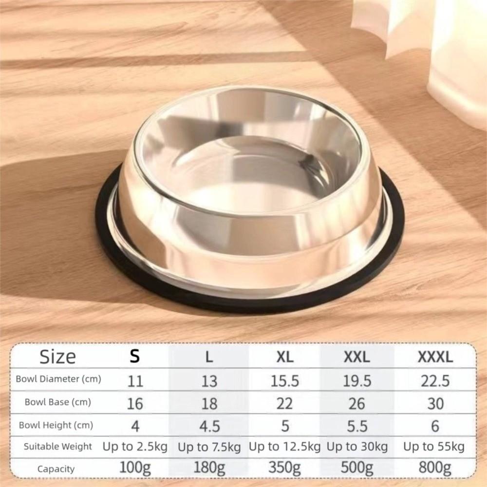 Stainless Steel Metal Feeder Bowl Anti Tip Drinking Water Bowl Pet Cat Dog Bowl  Pet Accessories