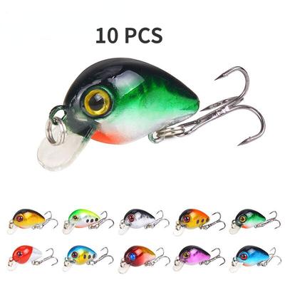 10 Renkli Mini Yem 3cm/1.6g Simüle Sert Yem Simülasyon Yemi