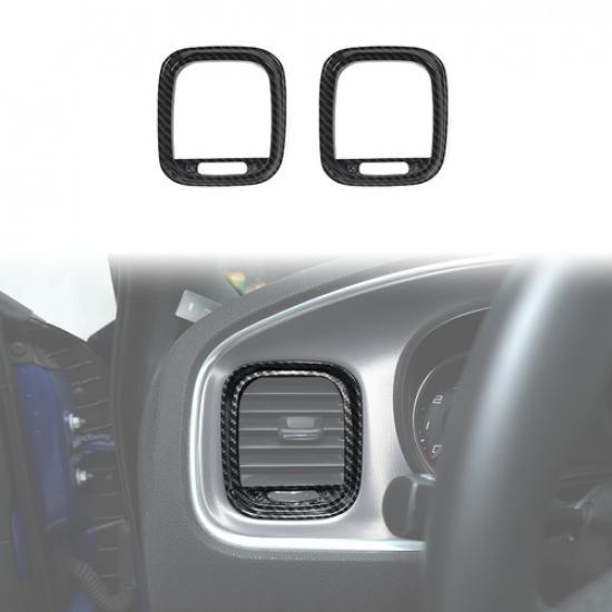 

Carbon Fiber Dashboard AC Air Vent Outlet Cover Trim For Dodge Charger 2011 12+