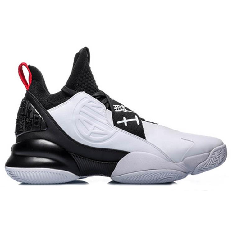 New LiNing CF Cushioning Anti Slip And Wear Resistant Mid Top Vintage Basketball Shoes Black White ABAP111-1