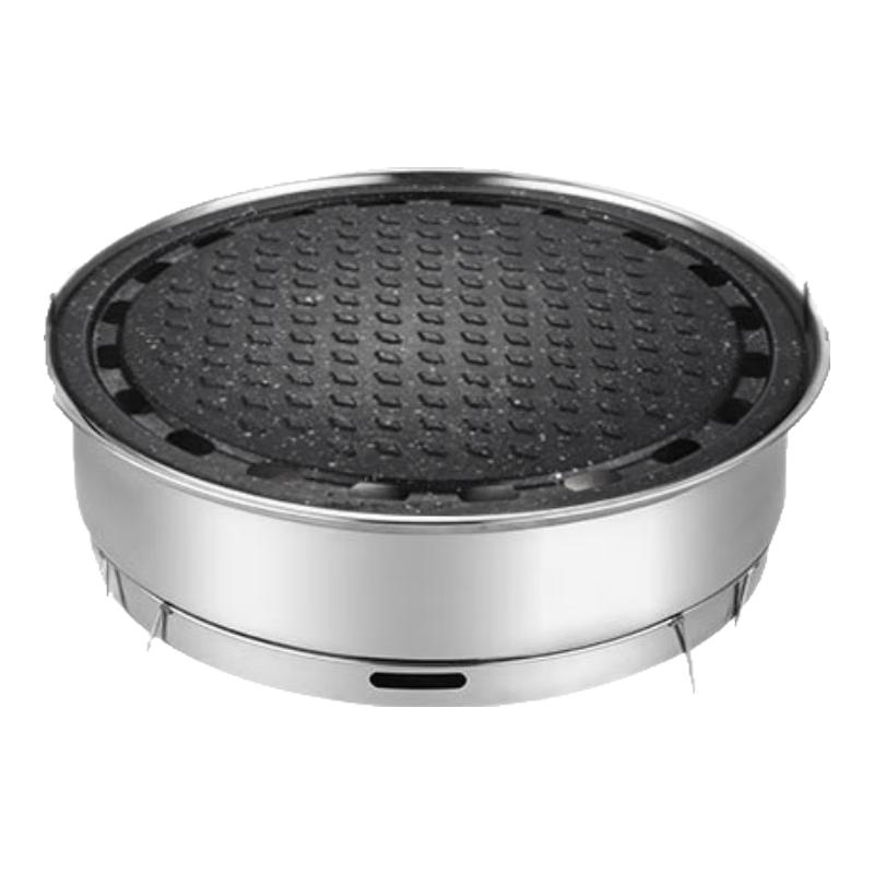 Portable Disposable BBQ Grill with Maifan Stone Style Pan Set