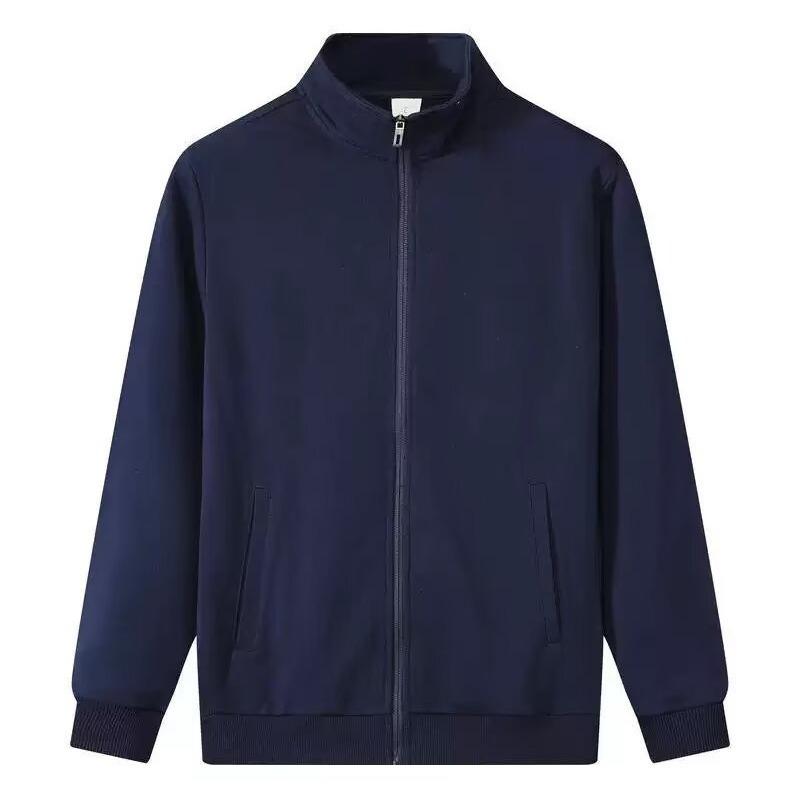 Unisex Korean Style Zip-Up Loose Jacket - Casual Solid Color Outerwear, Plus Size Available