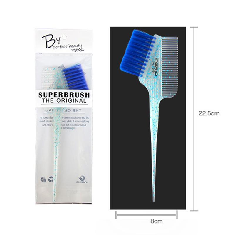 Weiche Faser Glitzer Tönung Farbe Haarbürste Friseurbedarf Pro Salon Werkzeuge Bleichkamm