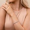 2pcs Simple And Stylish Fully Inlaid Micro-inlaid Water Diamond 3mm Cubic Zirconia Classic Tennis Bracelet