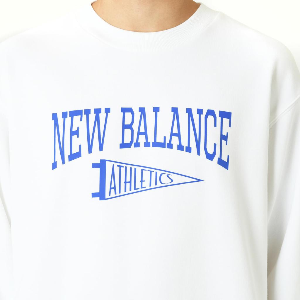 FINE BOYS Featured Trainer Pennant Crew Neck Sweatshirt Heavyweight WT L [New Balance] (MT43950) (White)