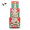 Small Trinket Organizer Boxes 3Pcs Christmas Stackable Gift Box, Layered Cube Plastic with Santa Festive Storage Bins Snowman Reindeer, Tabletop