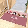 Christmas Cartoon Carpet Mat Rug Santa Reindeer Home Decoration Festive Entryway Decor Floor Mat with Merry Christmas Greeting
