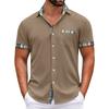 Men's Plaid Printed Button Short Sleeve Shirts Men's Casual Fashion Short Sleeve Shirts