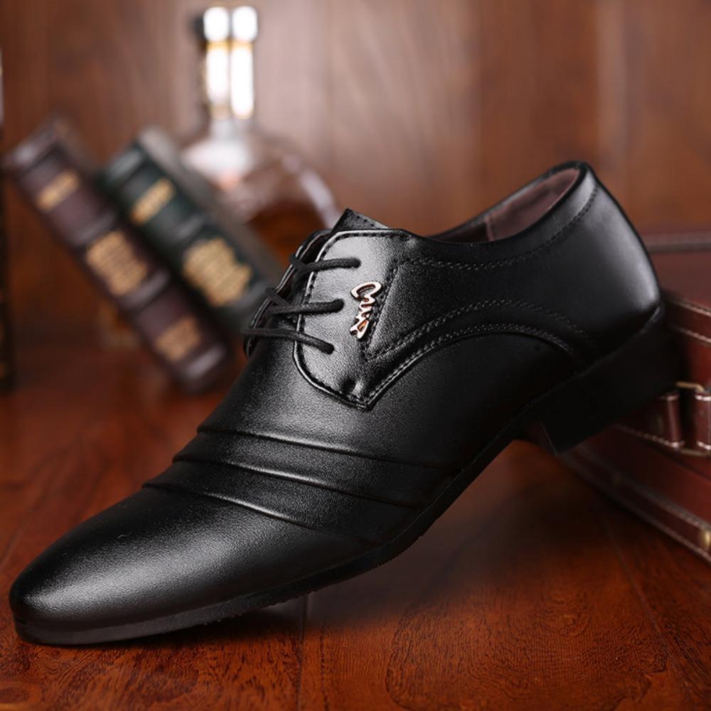 

Mens Business Dress Shoes Pointed Toe Slip On Casual Wedding Shoes 38