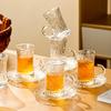 Transparente Glas-Kaffeetasse Untertasse Haushalt Schwarzer Tee Glas Wasserbecher Europäisch High-End Exquisit Nachmittagstee Tasse Dekoration