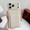 Simple Solid Color With Card Slot Phone Case  For Iphone 17 16 1 14 13 12 Pro Max TPU Store Card Photo Multifunctional Cover