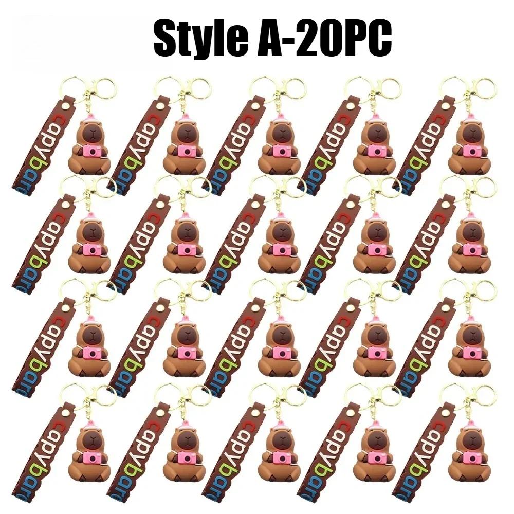 Adorable Capybara Key Ring 3D Capybara Figurine Bag Clip Decor for Children School Backpacks and Automotive Keychains