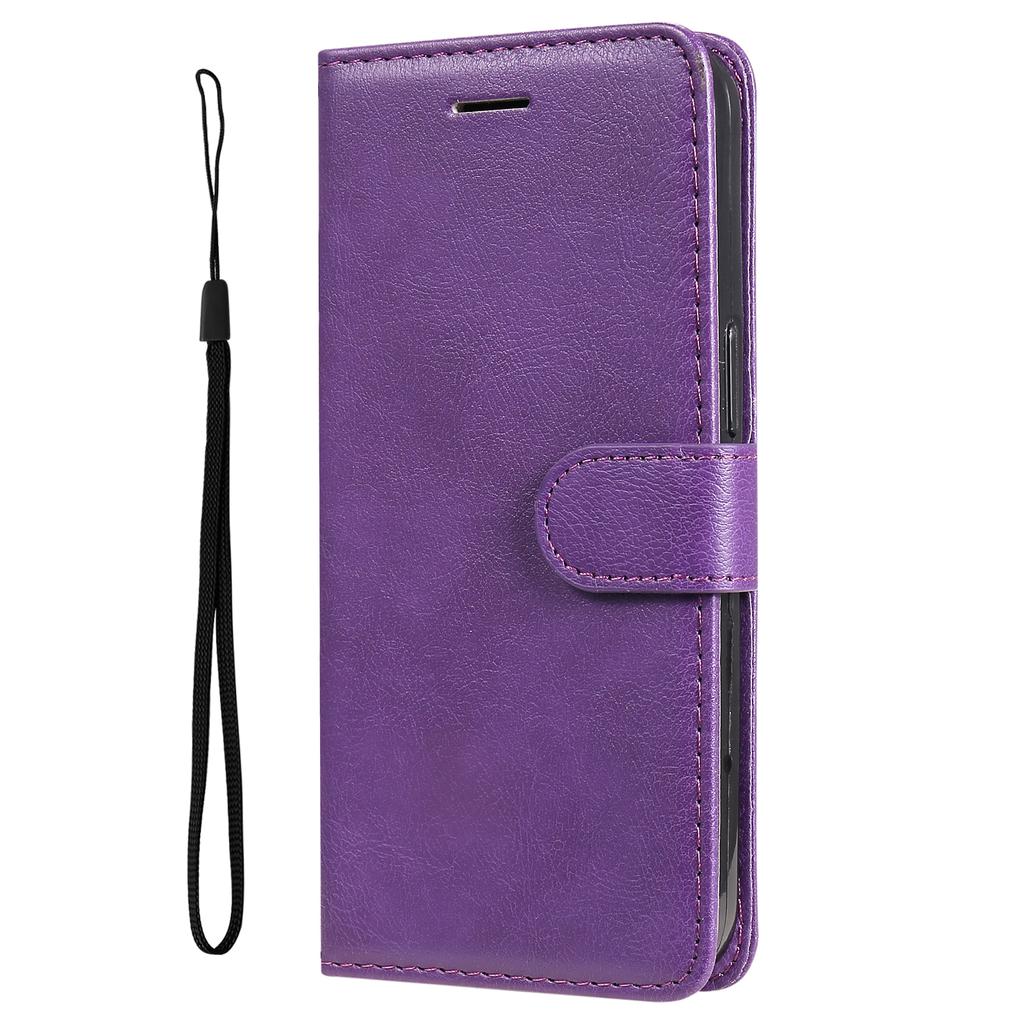 For Samsung Galaxy A35 5G Case Solid Color Leather Mobile Cover Wallet Stand with Strap