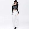 Autumn Women's High-Waisted Wide-Leg Pants with Multi-Button Design, Extended Length