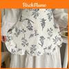 Cotton Sleeveless Apron With Leaf Pattern For Coffee Shops And Nail Salons