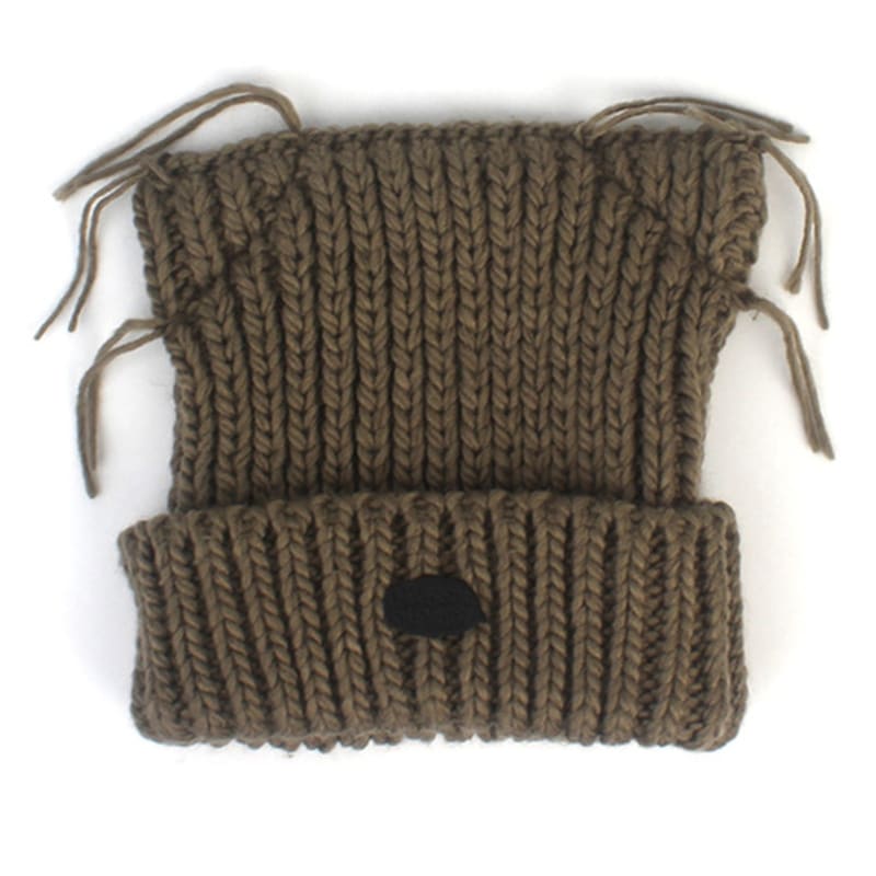 

Универсальная химия Зимняя вязаная шапка-бини Кошка Коричневая FREE