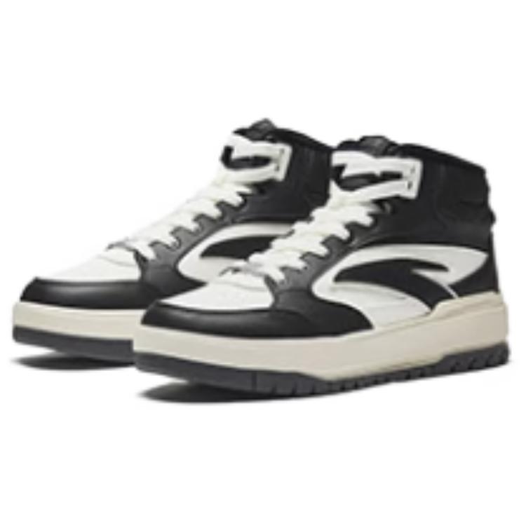 Anta 982 Thermal Abrasion Resistant Height Increasing High top Skateboard Shoes Women's Black White 122348916-2