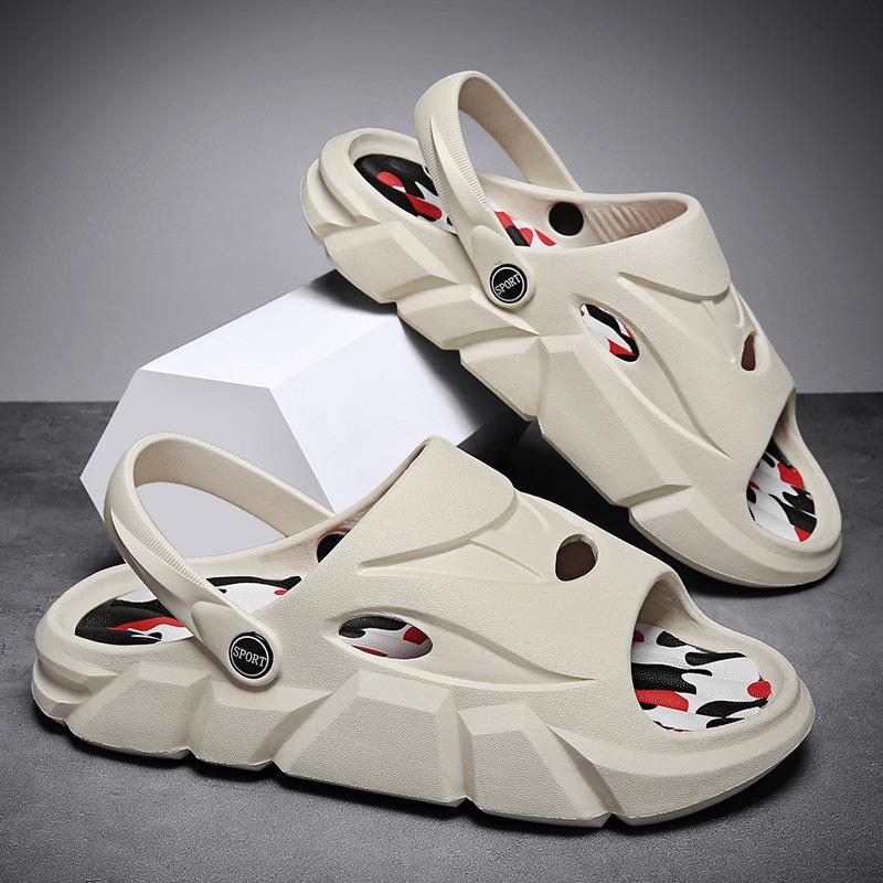 

Мужские Нескользящие Спортивные Сандалии для Отдыха на Открытом Воздухе - Летние Пляжные Шлепанцы и Повседневная Домашняя Обувь 42 грязно-белый