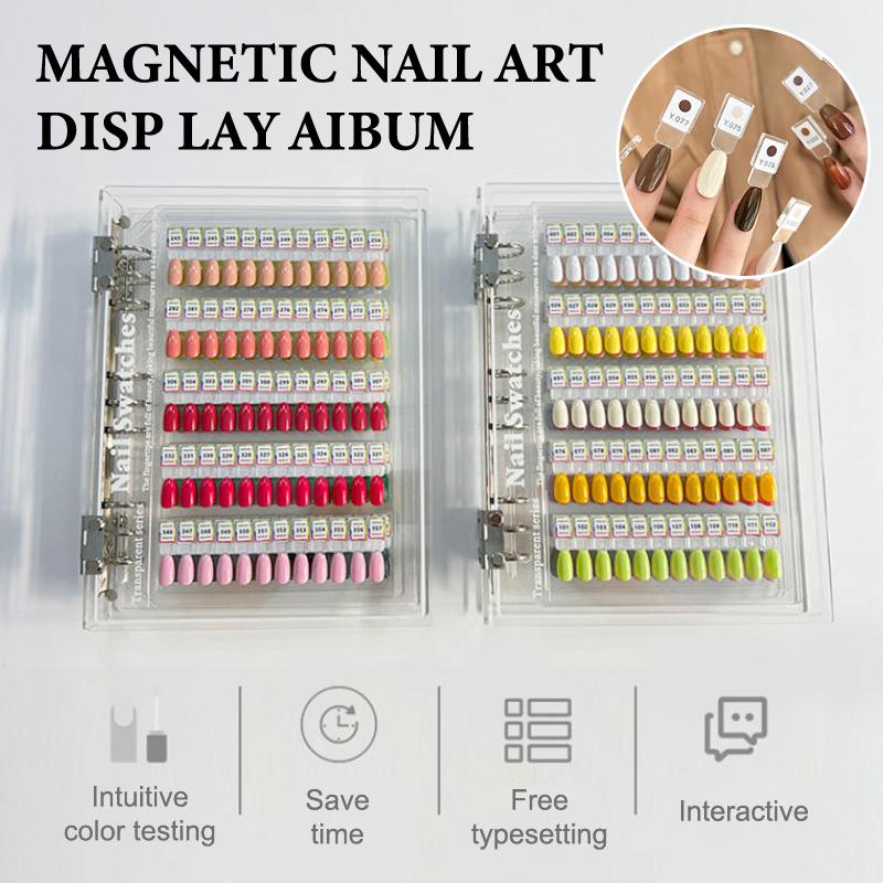 120/180/240 Transparent Colors Magnetic Tips Nail Art Swatch Book Manicure Color Test Storage Book Large Acrylic Works Display