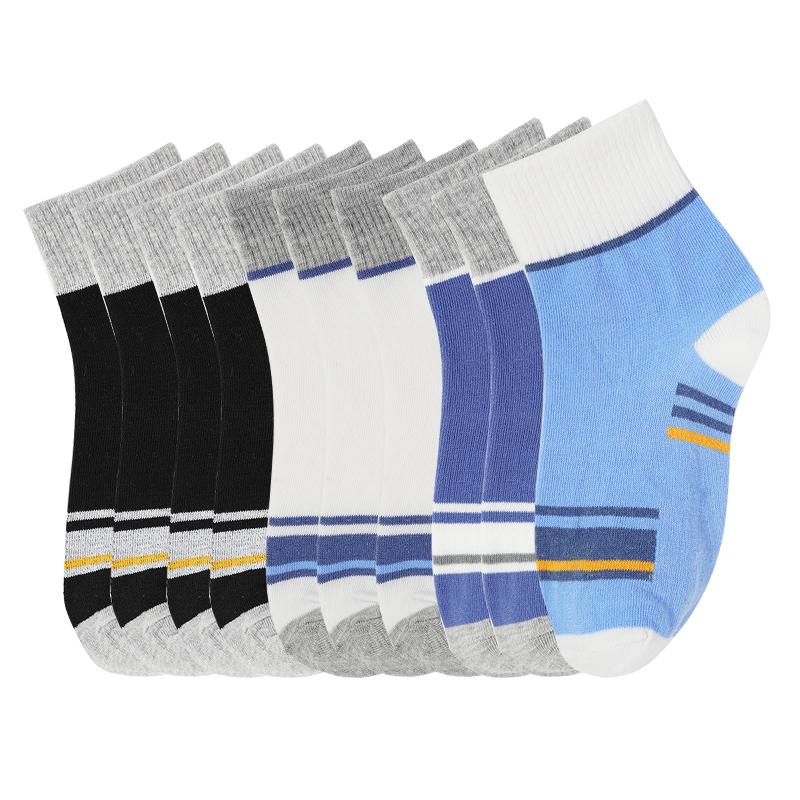 10 párů Pánské středně vysoké bavlněné deodorantové prodyšné letní bavlněné sportovní ponožky Letní chlapecké ponožky