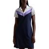 Polo Ralph Lauren FW24 Herringbone Mid-Rise A-Line Short Sleeve Dress Women Dresses Dark-Blue WMXGDRSN8E20029-410