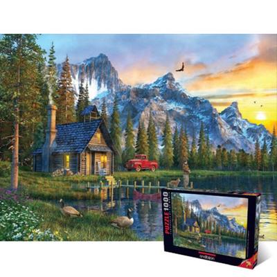 Frettchen-Puzzle, Blick auf die Villa bei Sonnenuntergang, 1000 Teile Puzzle, Kinderspiele, Lernspielzeug