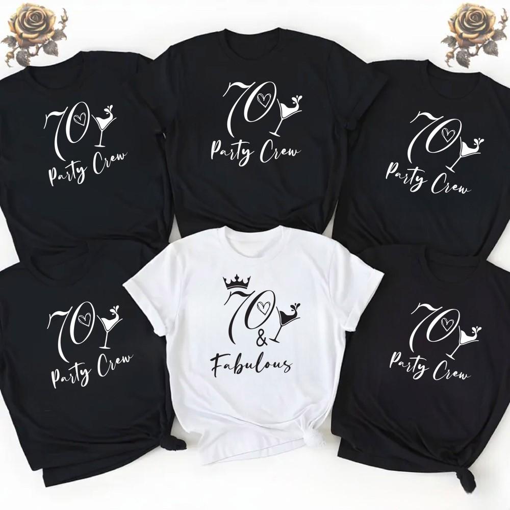 

70th Fabulous Birthday shirt, Bithday Squad,Custom 70th birthday gift, Love wine XL