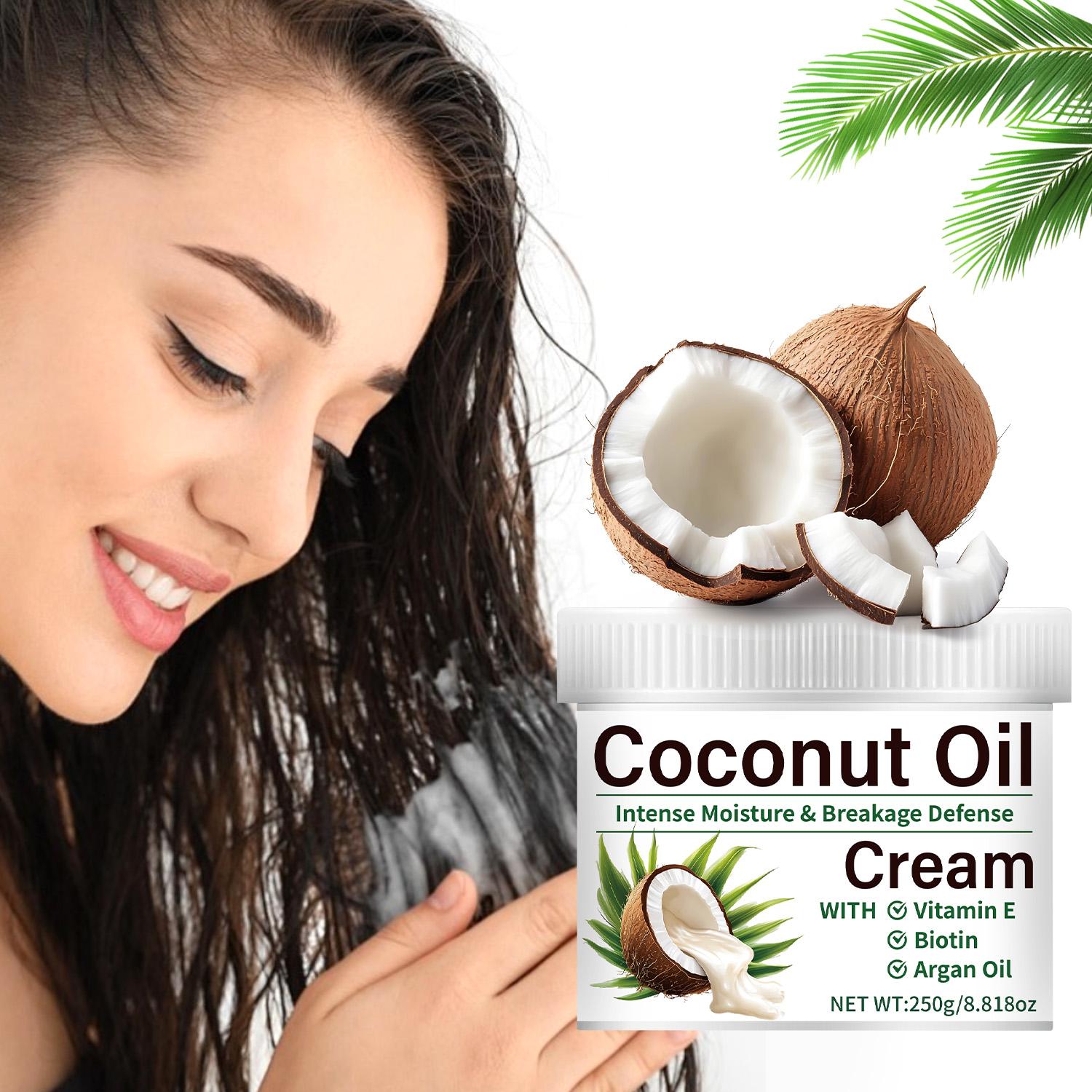 

Coconut Oil Cream-Deeply Moisture & Strengthen Hair-Intense Moisture & Breakage Defense,250ml