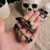 2pcs Hollow Out Crow Skull Hairpin Resin Halloween Hair Clip Fashion   Hair Styling Accessory