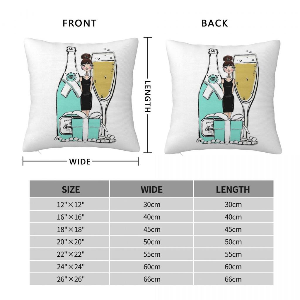 Breakfast At Tiffanys Square Pillowcase Polyester Linen Velvet Creative Zip Decorative Pillow Case Bed Cushion Cover