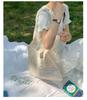 2026 Spring/Summer Lace Flower Mesh Tote: Women's Large-Capacity Artistic Beach Shoulder Bag