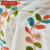 1PC Nuan Series White Tulle Modern Rural Style Embroidered Colorful Sheer Curtaint Window Drape for Living Room Bedroom Home Decor