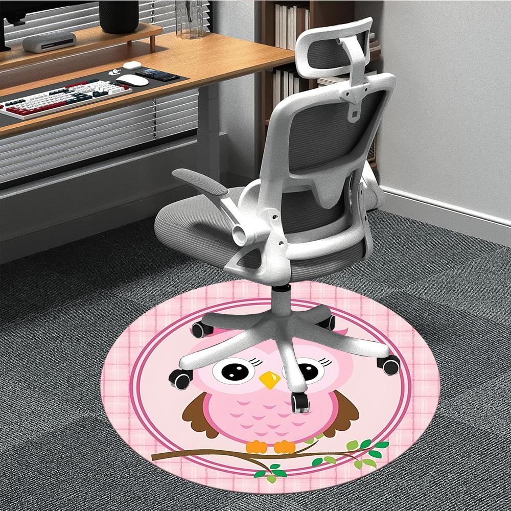 

1pc Pink Owl Chair Carpet for Office, Non-slip, Soft and Durable Leisure Rug, Perfect for Office, Living Room yy251103110 80cm by 80cm