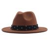 New Fashionable and Elegant Jazz Hat, Spring, Autumn and Winter Belt Woolen Casual Fashion Big-brimmed Lady Jazz Hat