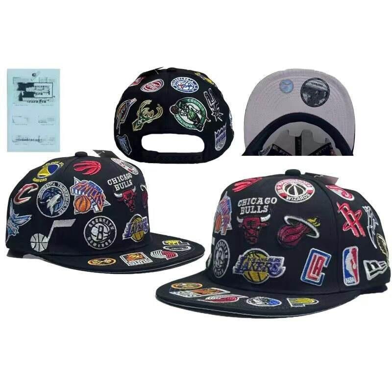 Flat Brim Embroidered Baseball Cap Adjustable Sport Sun Hat Bulls Team
