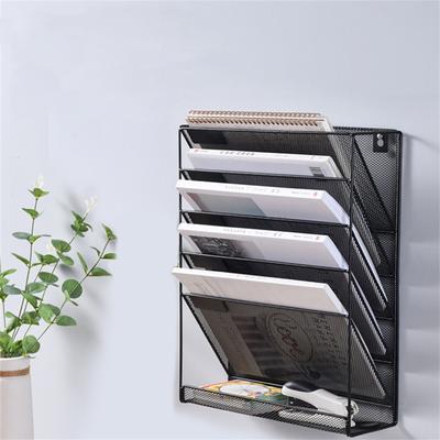 Estante de Metal para Revistas y Periódicos Montado en la Pared para Hogar Oficina Libros Periódicos Archivos Carpeta Pantalla de Escritorio