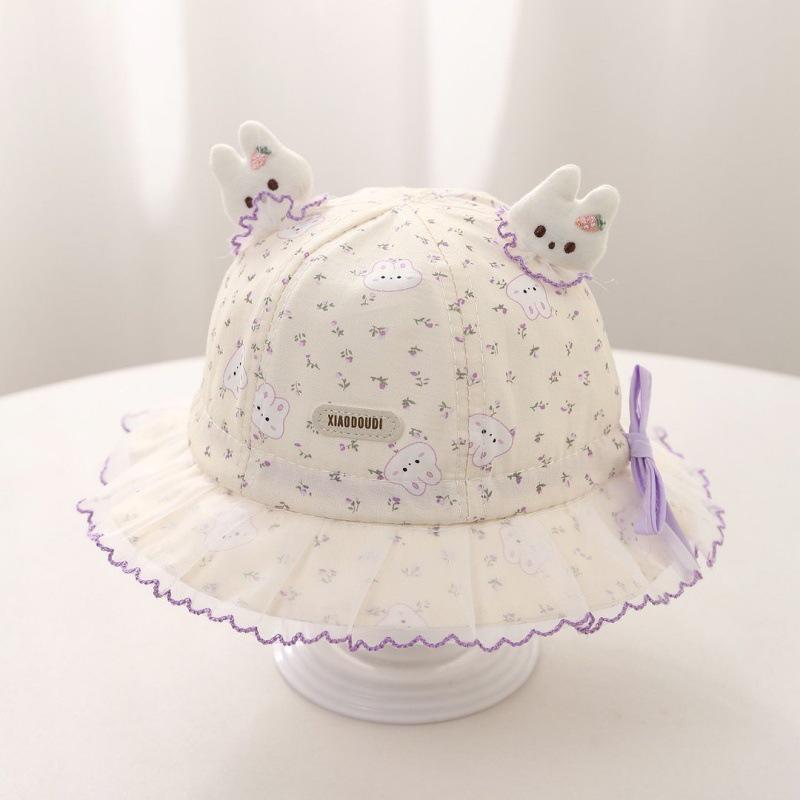 Adorable Mesh Floral Baby Girl Bucket Hat for Spring/Summer