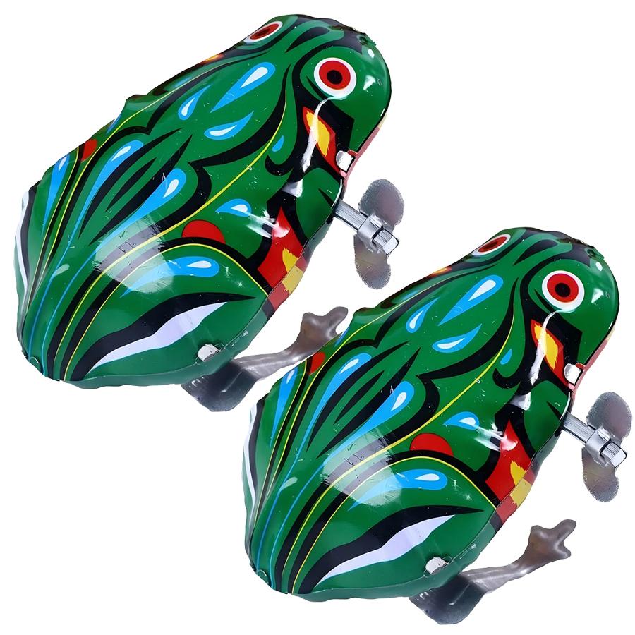1/2pcs Vintage Metal Clockwork Frog Jumping Mechanical Simulation Frog & Creative Desk Decor for Office Classroom & Living Room