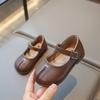 Korean Style Children's Leather Shoes Solid Color Fashion Kids Causal Non-slip Mary Jane Shoes Spring Autumn Girls' Flat Shoes