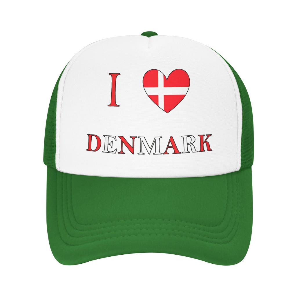 Summer Sun Hats I Love Denmark  Baseball Cap  Trendy Hip Hop Hats Summer Unisex Adult Outdoor Sports Snapback Cap