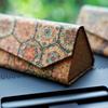 Retro Cork Folding Triangle Glasses Case for Men Women Sunglasses Box Portable Travel Glasses Storage Box Eyewear Accessories