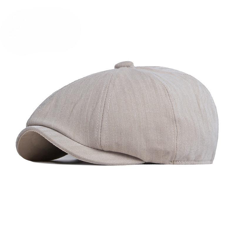 Summer Thin Newsboy Cap for Men Women British Retro Octagonal Hat Breathable Solid Color Peaked Flat Beret Painter Hat