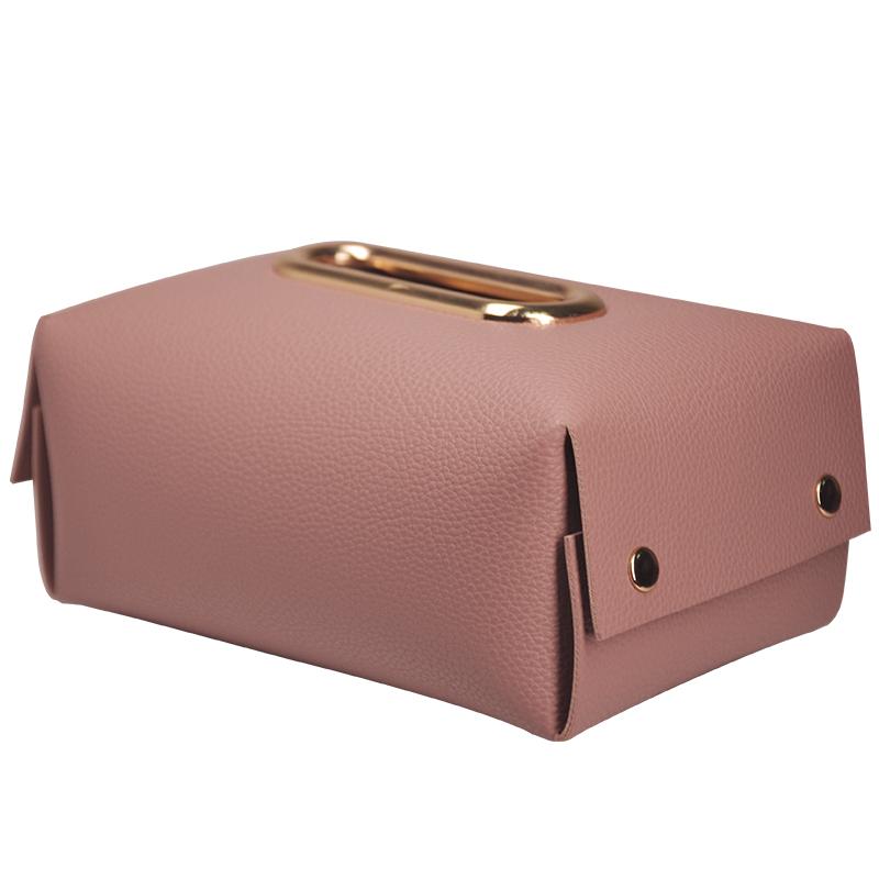 J Nordic style simple modern design living room central table Napkin Holder hand made leather tissue box  Paper Case storage box